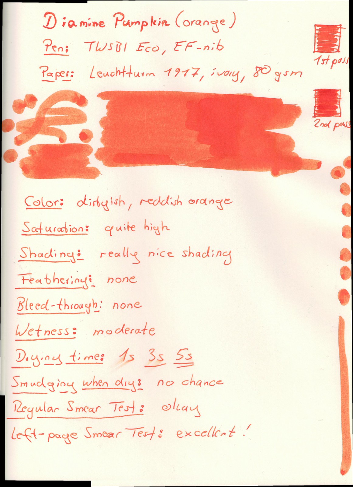 Diamine Pumpkin on Leuchtturm