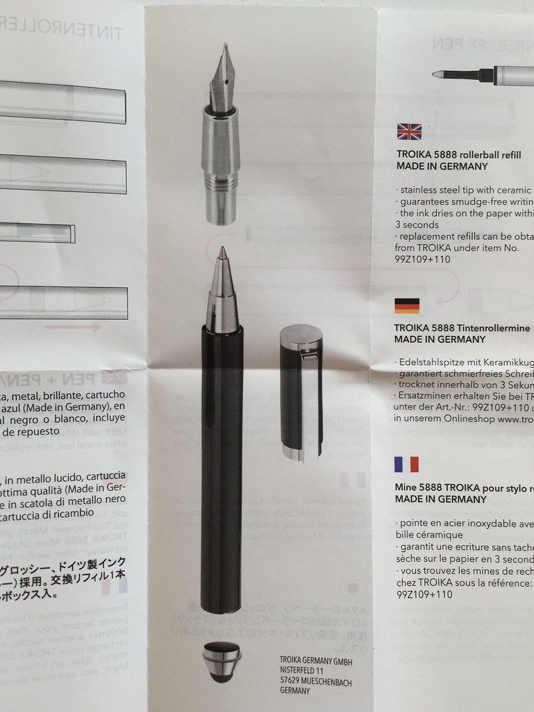 Troika "Simply White" - Rollerball, Fountain Pen & Stylus